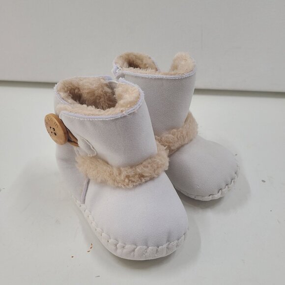 Jonbaem Newborn Baby Boys Girls Snow Winter Boots  White - Picture 2 of 8